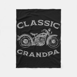 Vintage Clic Grandpa Funny Motorcycle Graphic Mana Fleecefilt