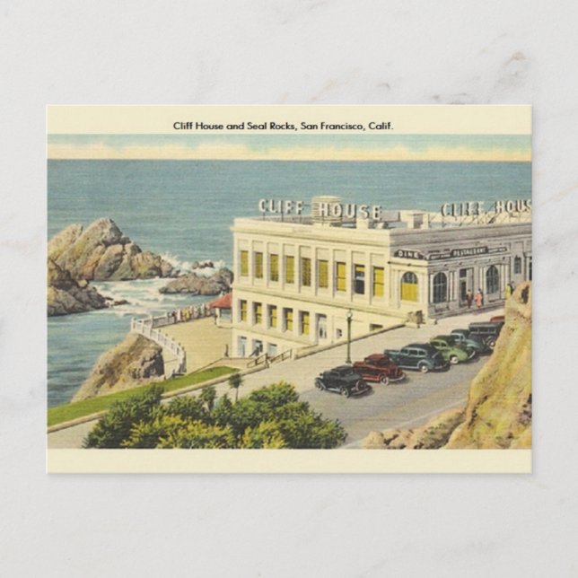 Vintage Cliff House San Francisco Postcard Vykort (Framsida)