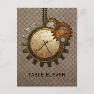 Vintage Clock Bordsnummer Postcard, Mocha
