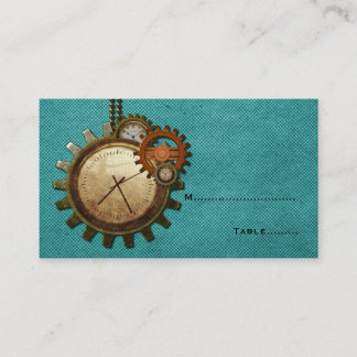 Vintage Clock Place Card, Turquise Placeringskort