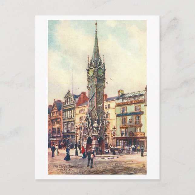 Vintage Clock Tower, Leicester Vykort (Framsida)