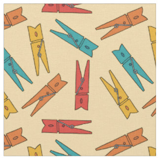 Vintage Clothespins Tvätt Room Patterned Tyg