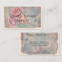Vintage Clothing 3,5 tum x 2,0 tum Affärskort