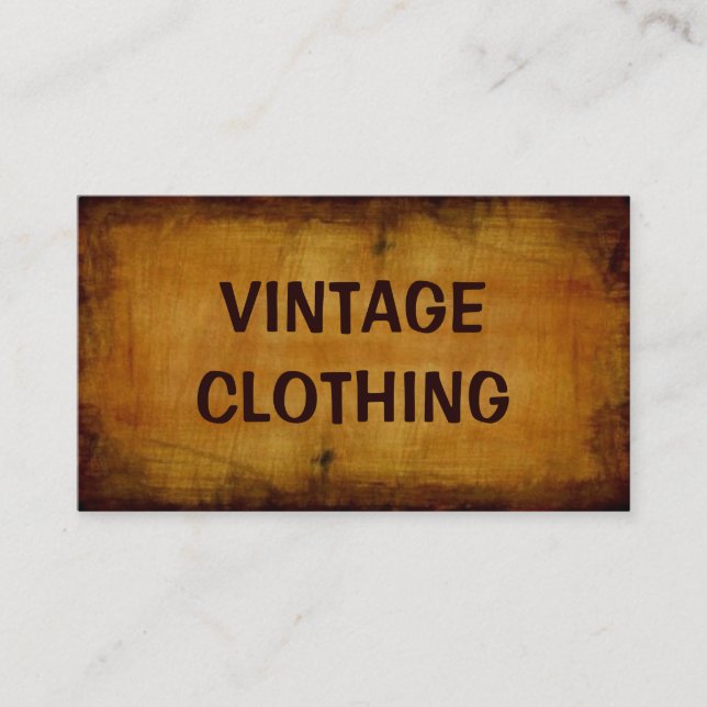 Vintage Clothing Business Card Visitkort (Framsida)