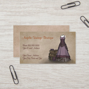 Vintage Clothing Thrift Shop Boutique Business Visitkort