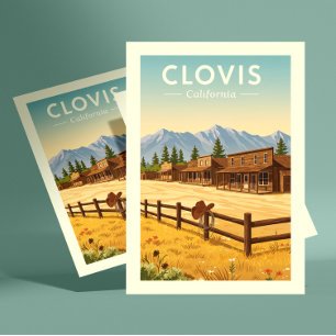 Vintage Clovis Kalifornien Vykort