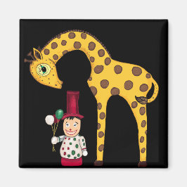 Vintage Clown and Giraffe Magnet