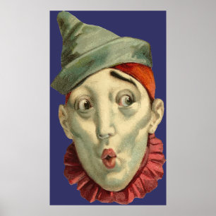 Vintage Clown Ansikte Poster