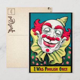 Vintage Clown Art Postkort Vykort