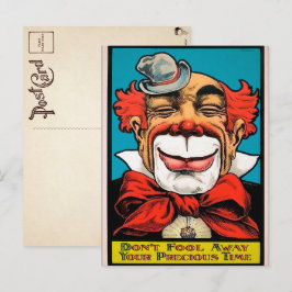 Vintage Clown Art-vykort Vykort