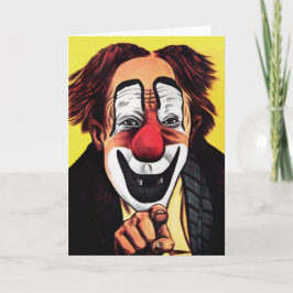 Vintage Clown Birthday Card Helgkort