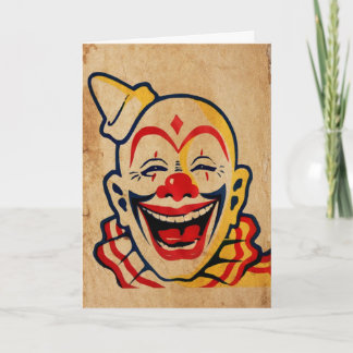 Vintage Clown Birthday Card Helgkort