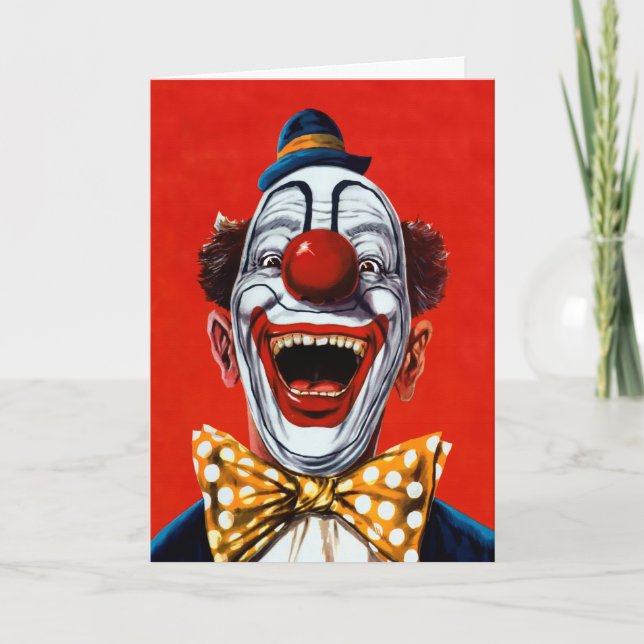 Vintage Clown Birthday Card Helgkort (Framsida)