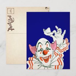 Vintage Clown Hälsning vycard Vykort