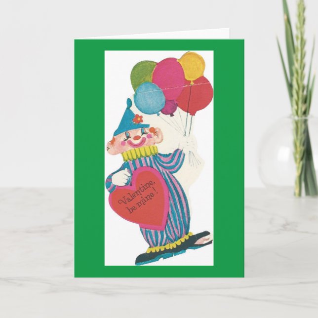 Vintage Clown Valentine Helgkort (Framsida)