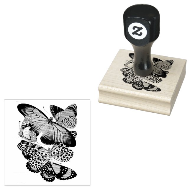 Vintage Cluster of Butterflies Stämpel (Stämplad)