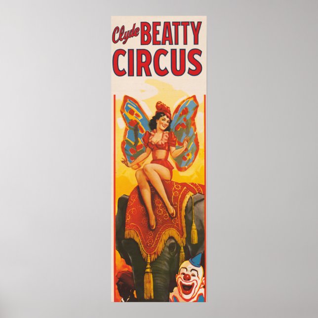 Vintage Clyde Beatty Circus Poster (Framsidan)