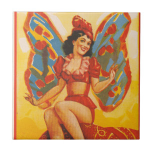 Vintage Clyde Beatty Circus Poster Kakelplatta