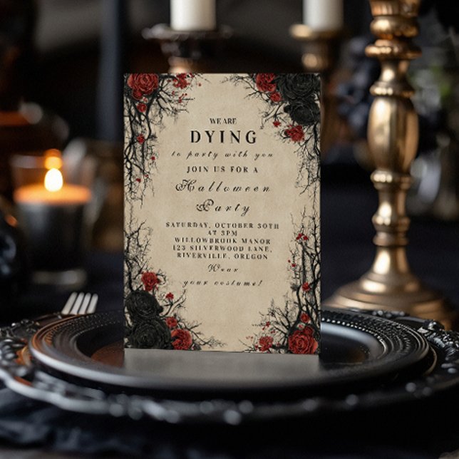 Vintage Cobweb Gothic Halloween Soirée Inbjudningar (Skapare uppladdad)
