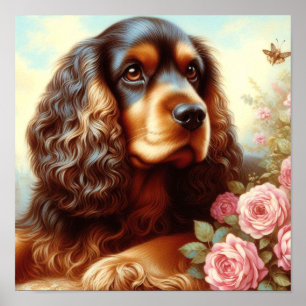Vintage Cocker Spanska målning Poster