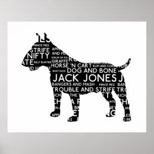 Vintage Cockney London Slang Bull Terrier Poster