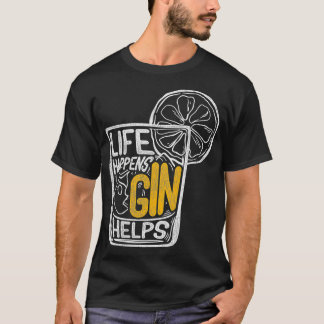 Vintage Cocktail Gin Älskare Citote Life förekomme T Shirt