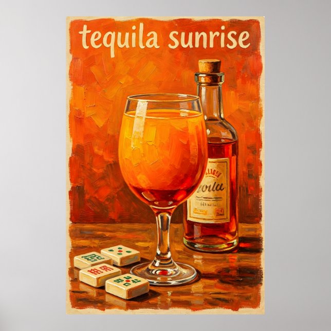 Vintage Cocktail Mahjong Retro Poster (Framsidan)