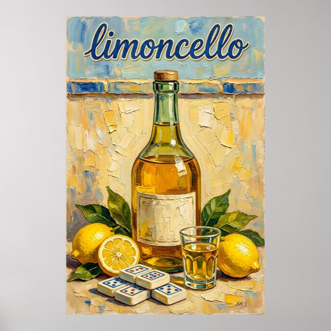 Vintage Cocktail Mahjong Retro Poster (Framsidan)