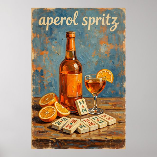 Vintage Cocktail Mahjong Retro Poster (Framsidan)