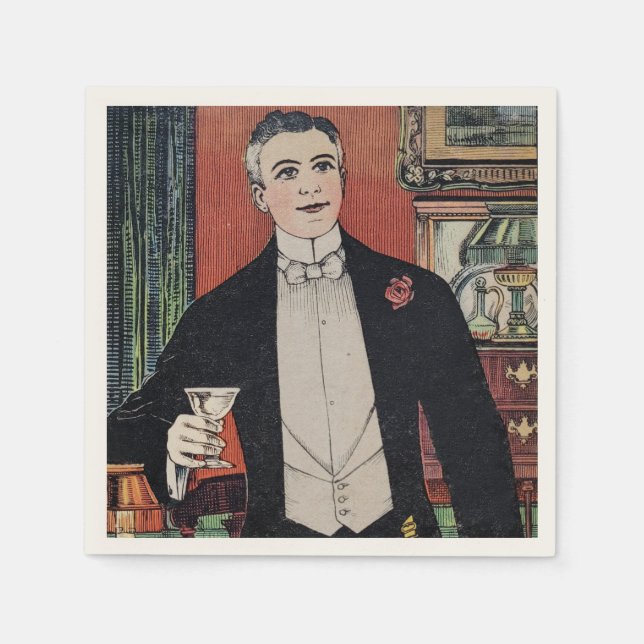 Vintage Cocktail-Pappersservett Pappersservett (Framsidan)