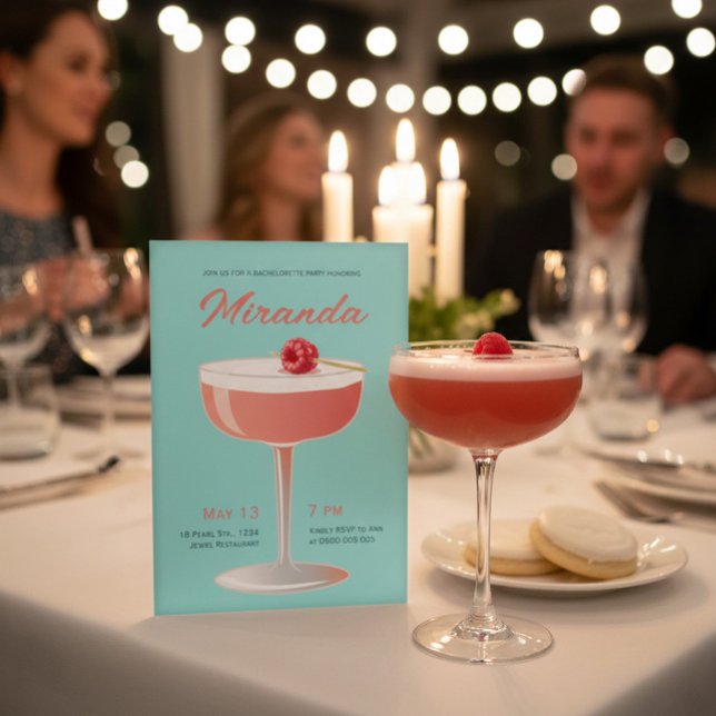 Vintage Cocktail Sjungbrudsinbjudan  Inbjudningar (Skapare uppladdad)