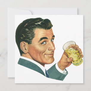 Vintage Cocktaildrycker, Man Drar Inbjudan