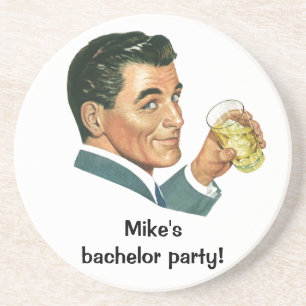 Vintage Cocktails Beverages, Man Drinking Drinks Underlägg Sandsten