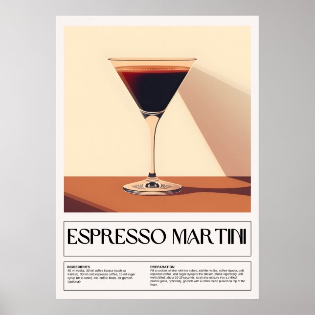 Vintage Cocktails: Espresso Martini Poster (Framsidan)