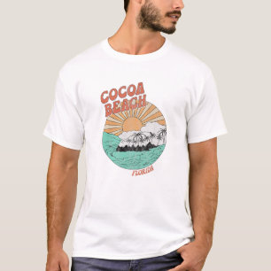 Vintage Cocoa Beach Florida Handflatan Träd FL Ret T Shirt