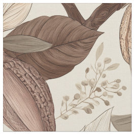 Vintage Cocoa Pods and Leaves Botanical Art Tyg