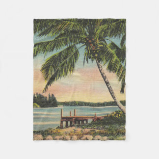 Vintage Coconut Handflatan Tropical Breeze Sunset Fleecefilt