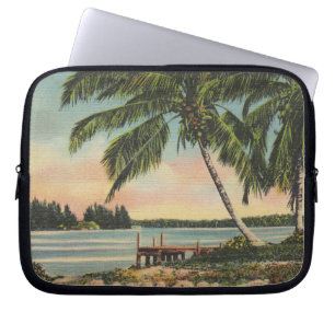 Vintage Coconut Handflatan Tropical Breeze Sunset Laptop Sleeve