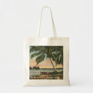 Vintage Coconut Handflatan Tropical Breeze Sunset Tygkasse