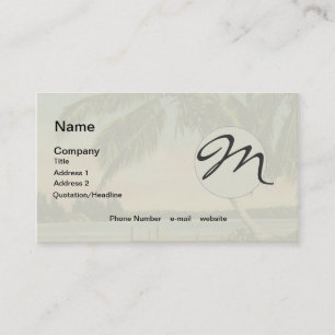 Vintage Coconut Handflatan Tropical Breeze Sunset Visitkort