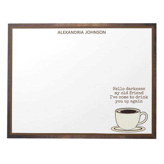 Vintage Coffee Älskare Funny Quote Anteckningsbloc Anteckningsblock (Framsida)