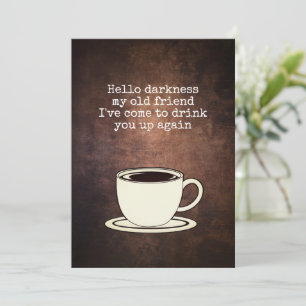 Vintage Coffee Älskare Funny Quote Inbjudningar