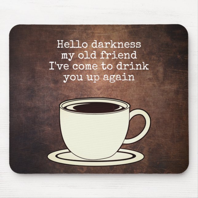 Vintage Coffee Älskare Funny Quote Mouse Pad Musmatta (Framsidan)
