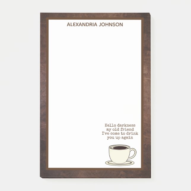 Vintage Coffee Älskare Funny Quote Post-it Notes (Framsida)