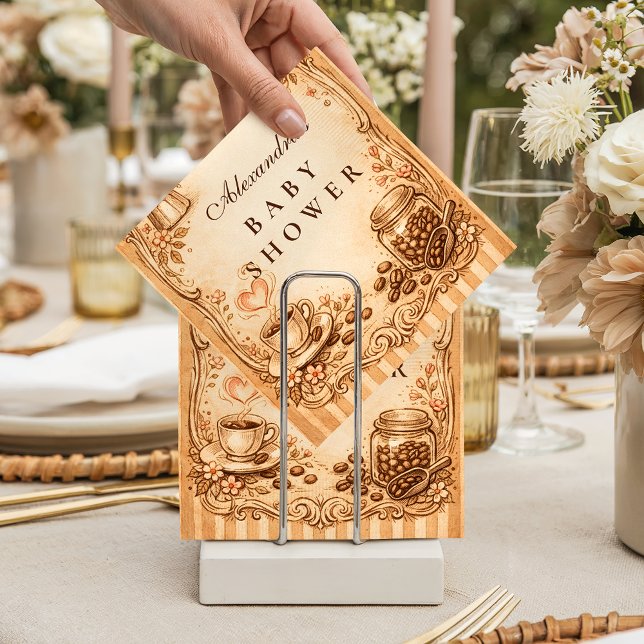 Vintage Coffee Baby Shower Pappersservett (Skapare uppladdad)