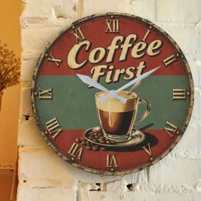 Vintage Coffee Bar  Stor Klocka (Skapare uppladdad)