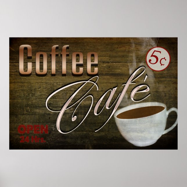 VINTAGE COFFEE CAFE-POSTER POSTER (Framsidan)