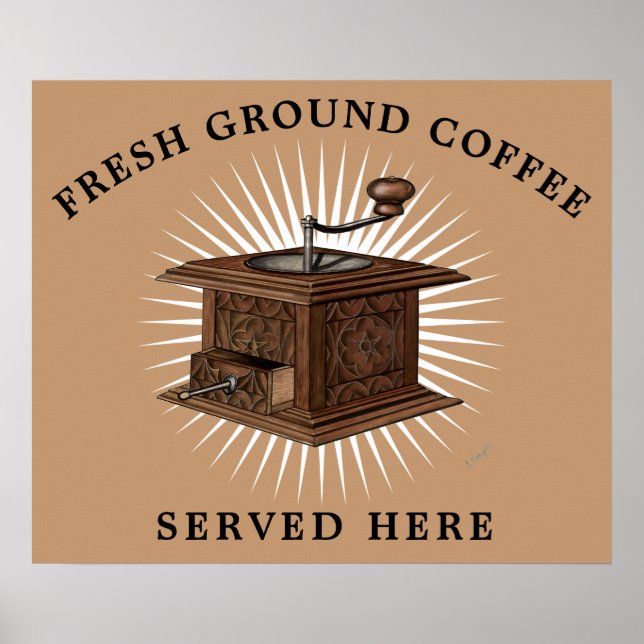 Vintage Coffee Grinder Poster (Framsidan)