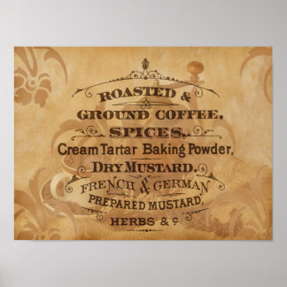 Vintage Coffee Kaffekonst Poster