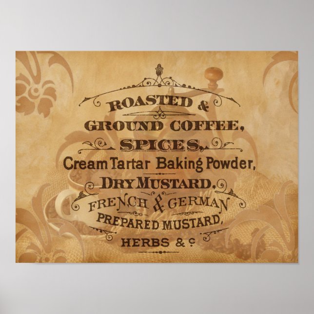 Vintage Coffee Kaffekonst Poster (Framsidan)